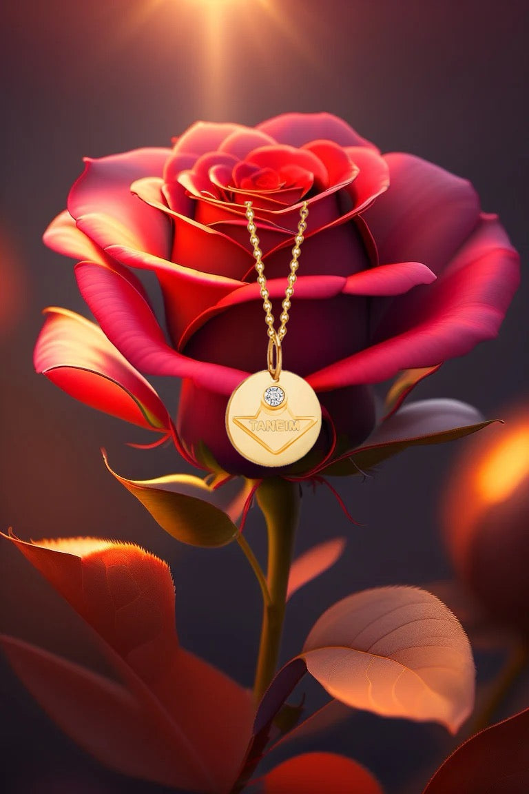 TANEIM STAR 14K YELLOW GOLD NATURAL DIAMOND NATIONAL NECKLACE