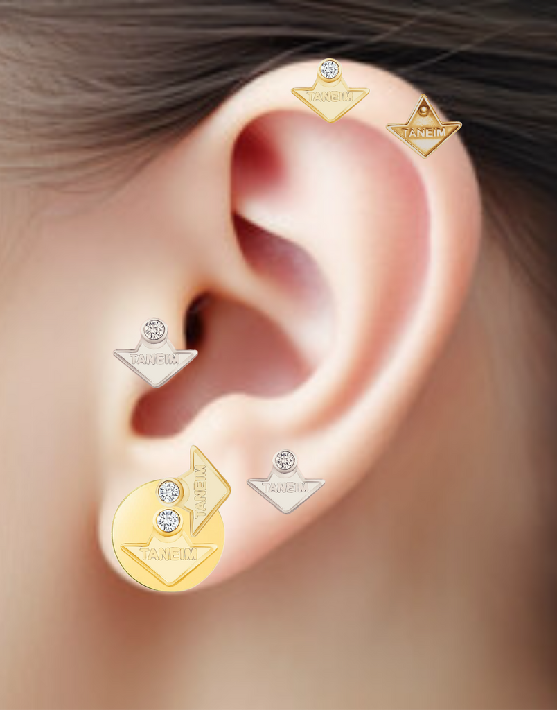 TANEIM STAR 14K WHITE GOLD DIAMOND STUDS - SINGLE (OR) PAIR