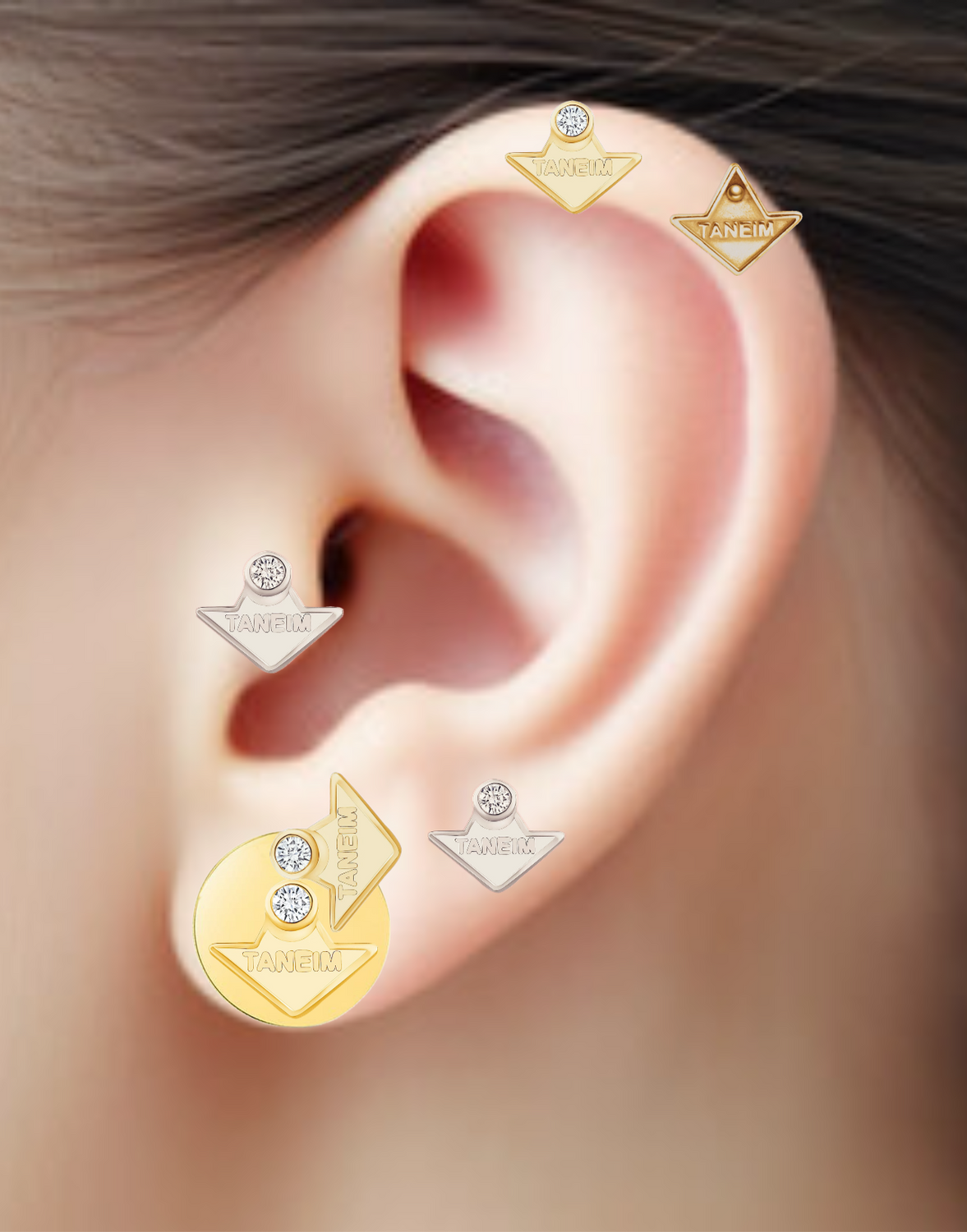 TANEIM STAR 14K WHITE GOLD DIAMOND STUDS - SINGLE (OR) PAIR