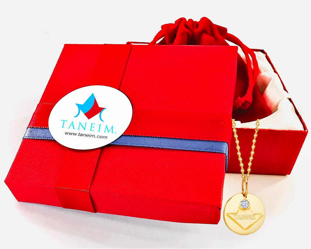 TANEIM STAR 14K YELLOW GOLD NATURAL DIAMOND NATIONAL NECKLACE