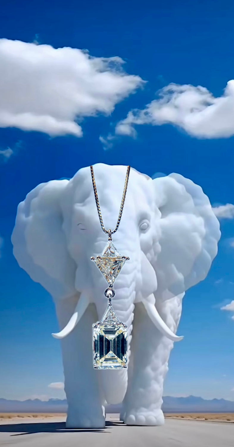 “REFLECTION” ONE OF THE KIND 5.60 CT NATURAL DIAMOND PENDANT