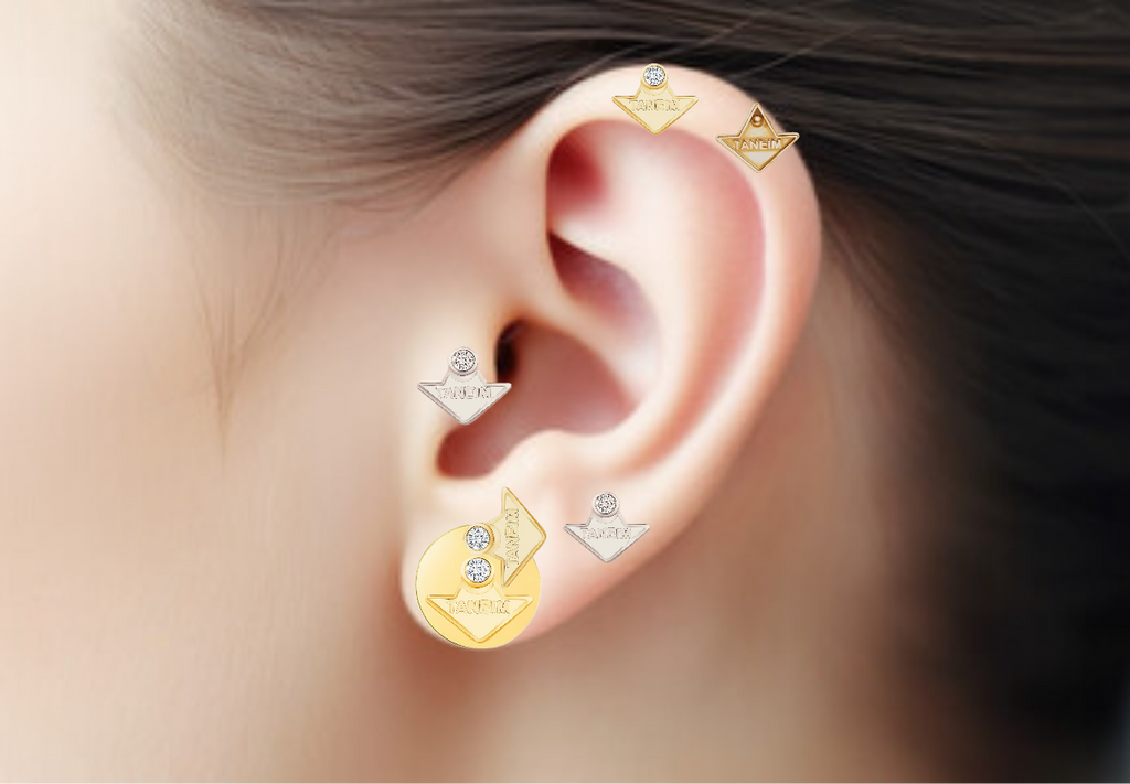 TANEIM STAR 14K YELLOW GOLD DIAMOND STUDS - SINGLE (OR) PAIR