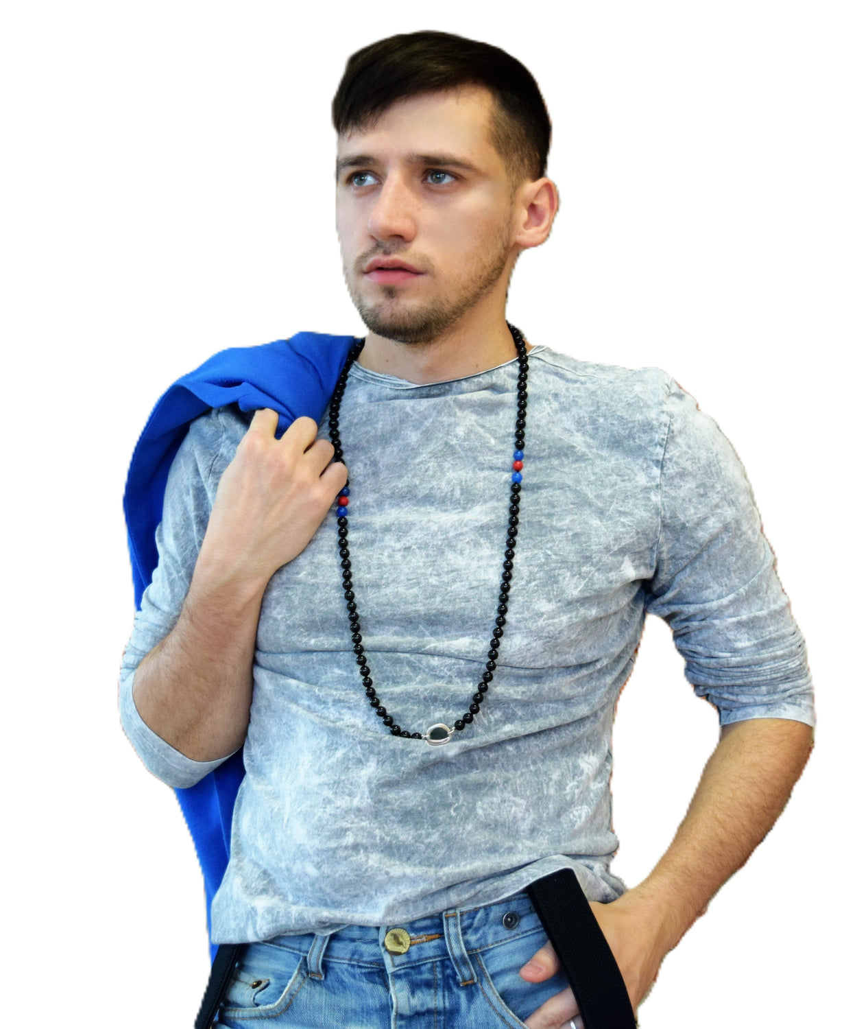 925 SILVER BLACK" SPIRITUAL GEM UNISEX NECKLACE - GIFT 11