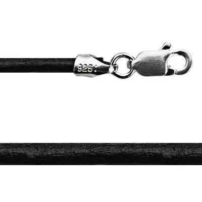 14K SOLID WHITE GOLD TANEIM STAR CHARM & Leather Chocker