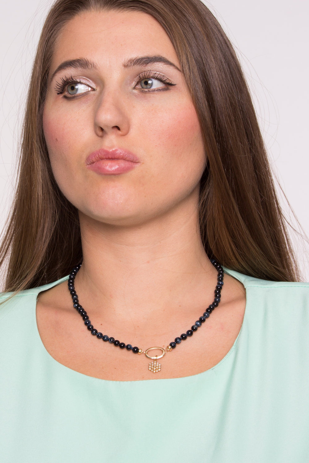 "GLOW - TIGER EYE" 14K YELLOW GOLD BEYOND GEM NECKLACE