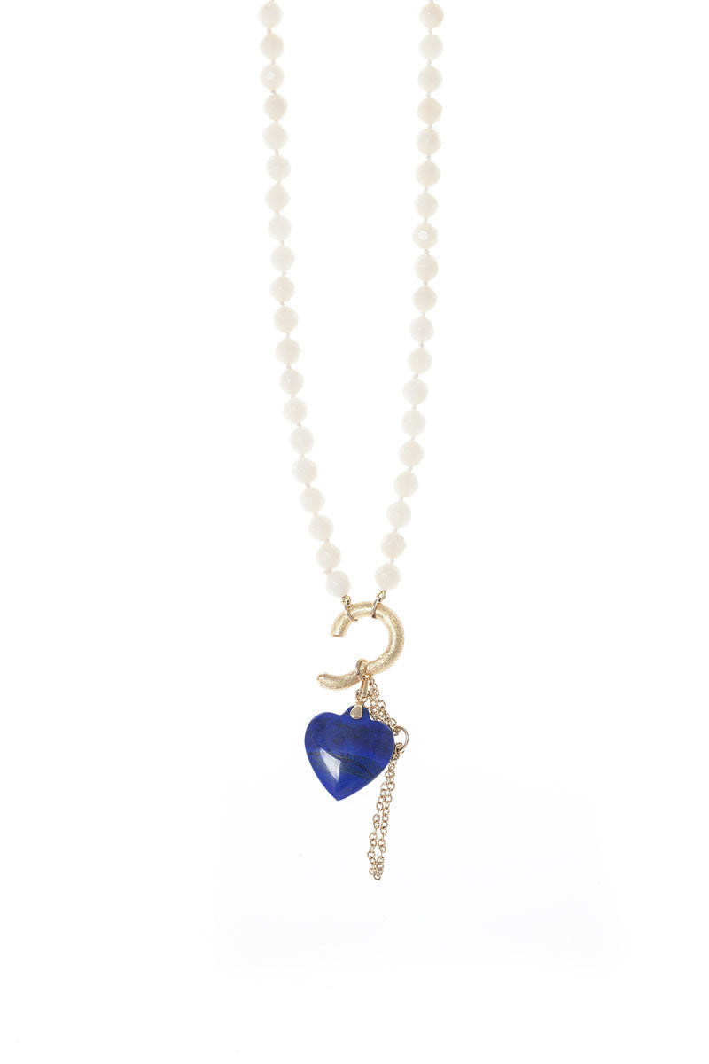 14K YELLOW GOLD PLATED SILVER WHITE" PEARL GEM UNISEX BEYOND NECKLACE - GIFT 11