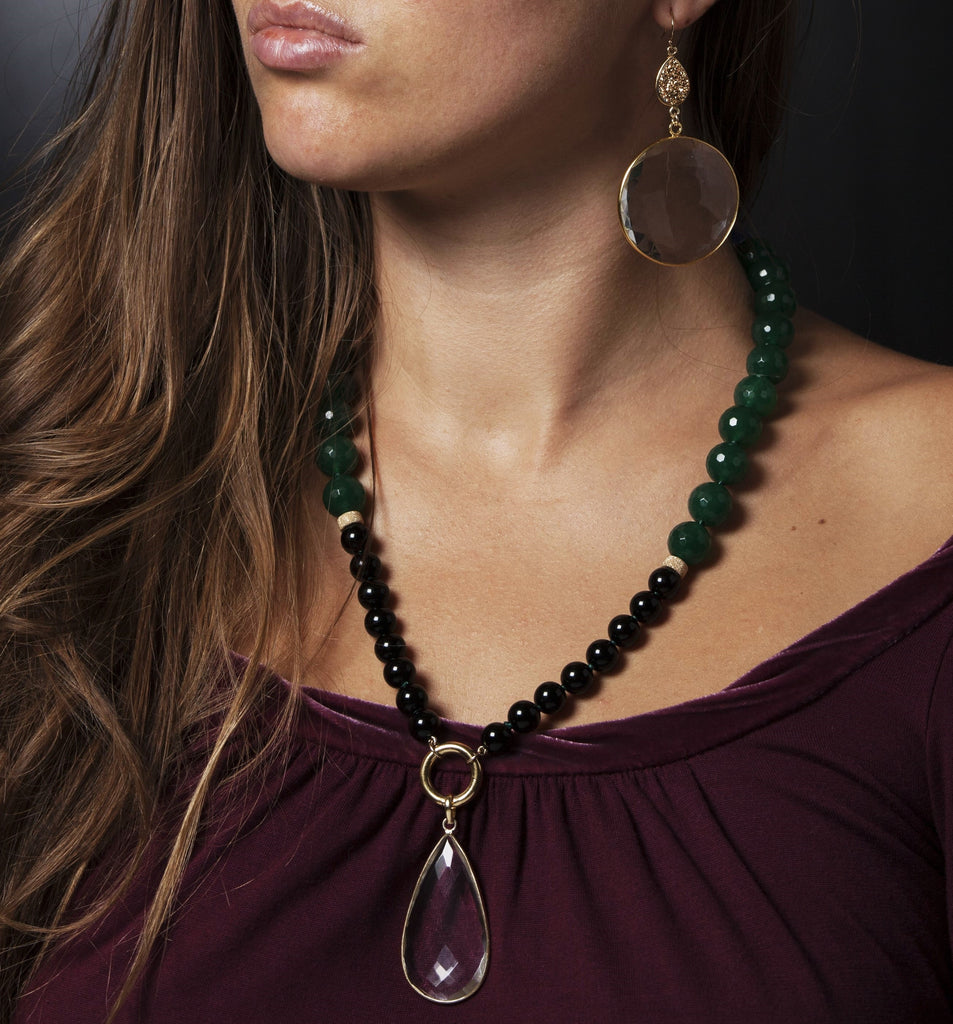 14K GOLD OVER SILVER PLATED BEYOND GEM NECKLACE - PROMISE