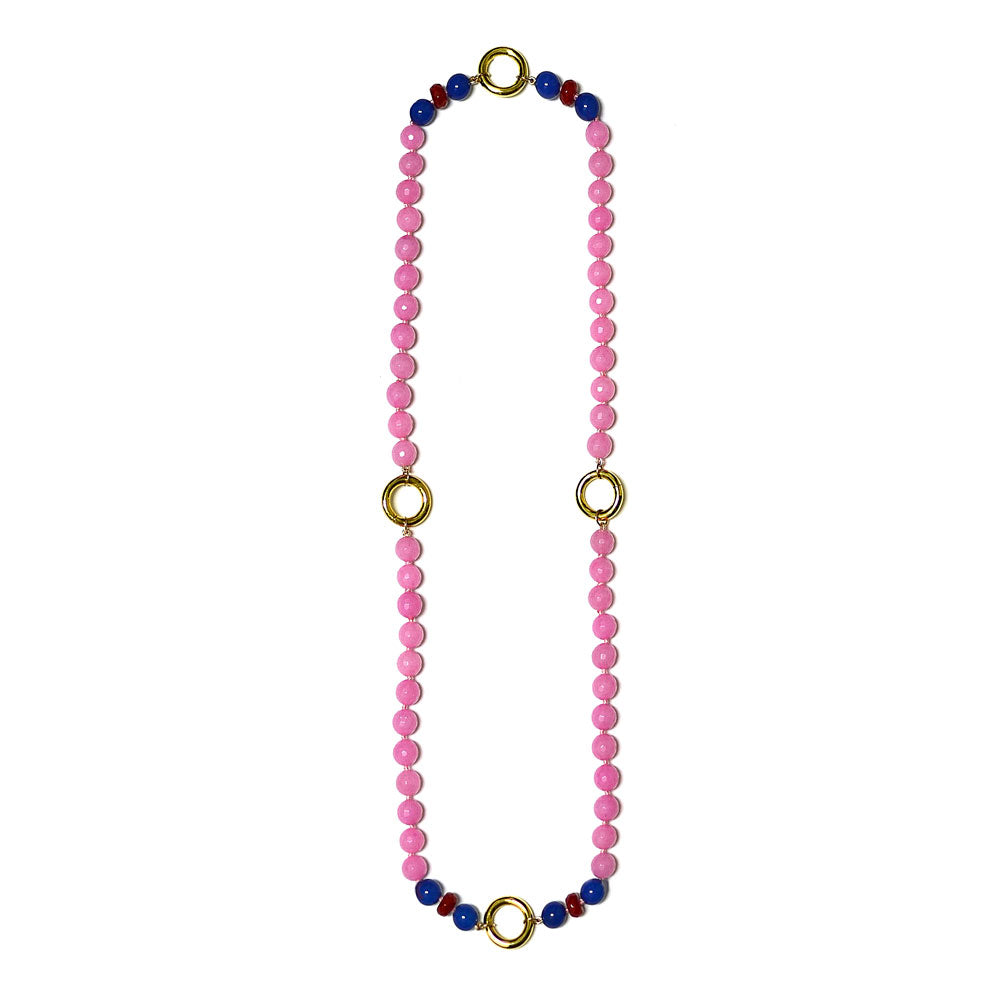 14K YELLOW GOLD PLATED SILVER SPIRITUAL BEYOND GEM NECKLACE - GIVE&GIVEN