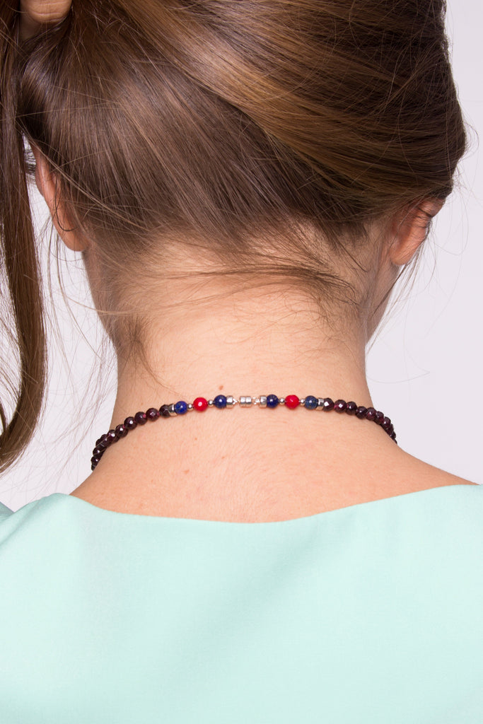 "GLOW - GARNET" 14K WHITE GOLD BEYOND GEM NECKLACE