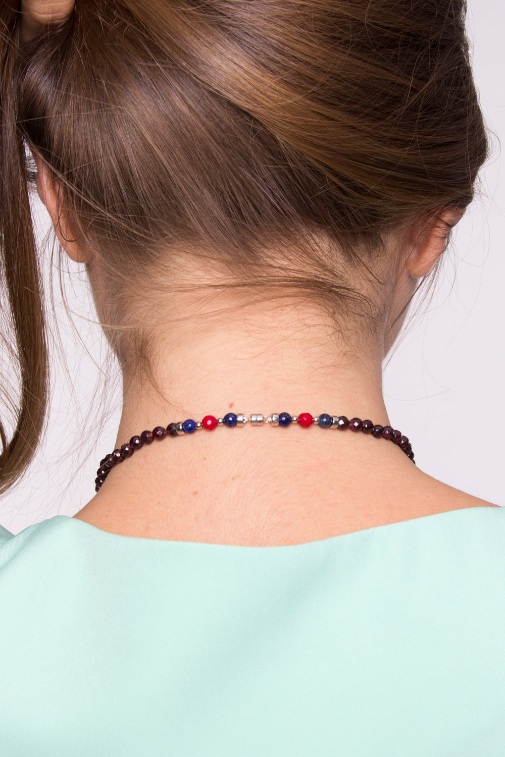 "GLOW - GARNET" 14K WHITE GOLD BEYOND GEM NECKLACE