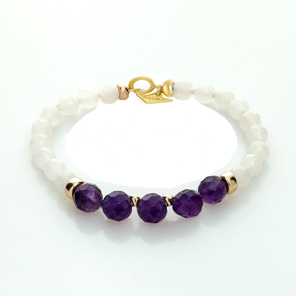 14K & 18K YELLOW GOLD BEADED GEM BRACELET - THE TOUCH