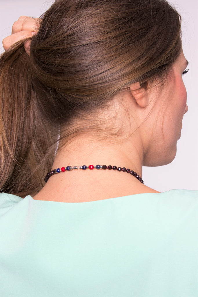 "GLOW - GARNET" 14K WHITE GOLD BEYOND GEM NECKLACE