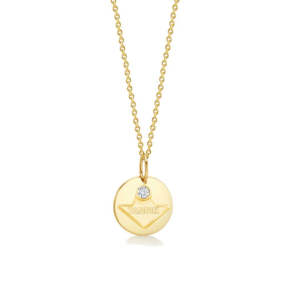 TANEIM STAR 14K YELLOW GOLD NATURAL DIAMOND NATIONAL NECKLACE