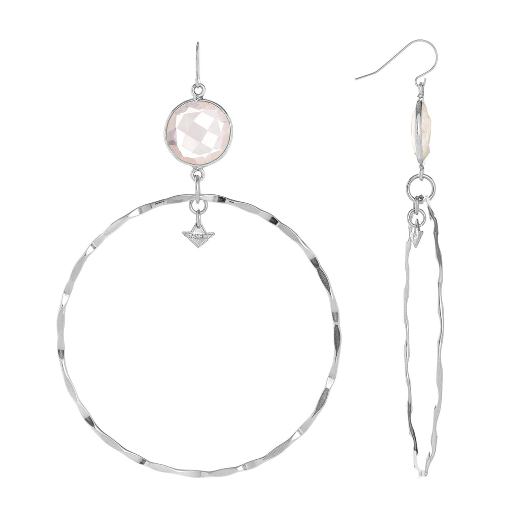 14K GOLD SILVER PLATED & GOLDFIELD SUPPER HOOPS -"ROMANCE" EARRINGS