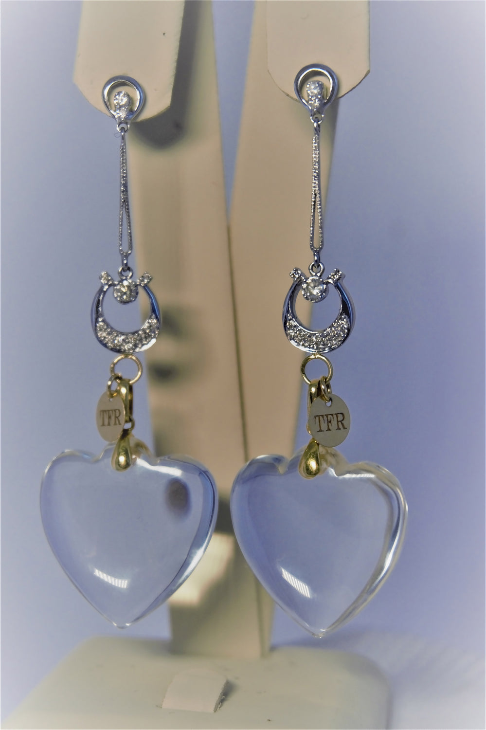 EXCLUSIVE 14K GOLD GEM & DIAMOND "HAPPY HEART -BELIEVE" EARRINGS
