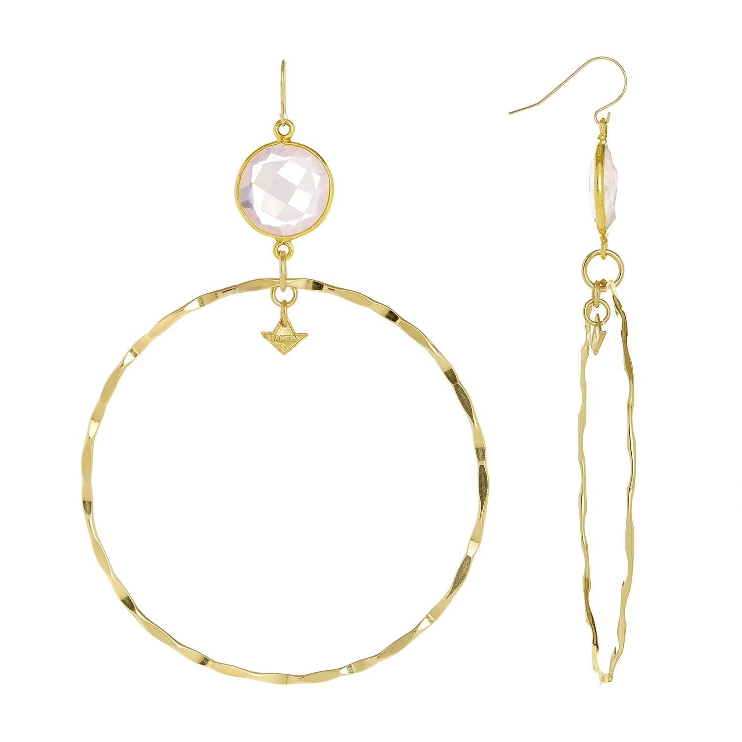14K GOLD SILVER PLATED & GOLDFIELD SUPPER HOOPS -"ROMANCE" EARRINGS