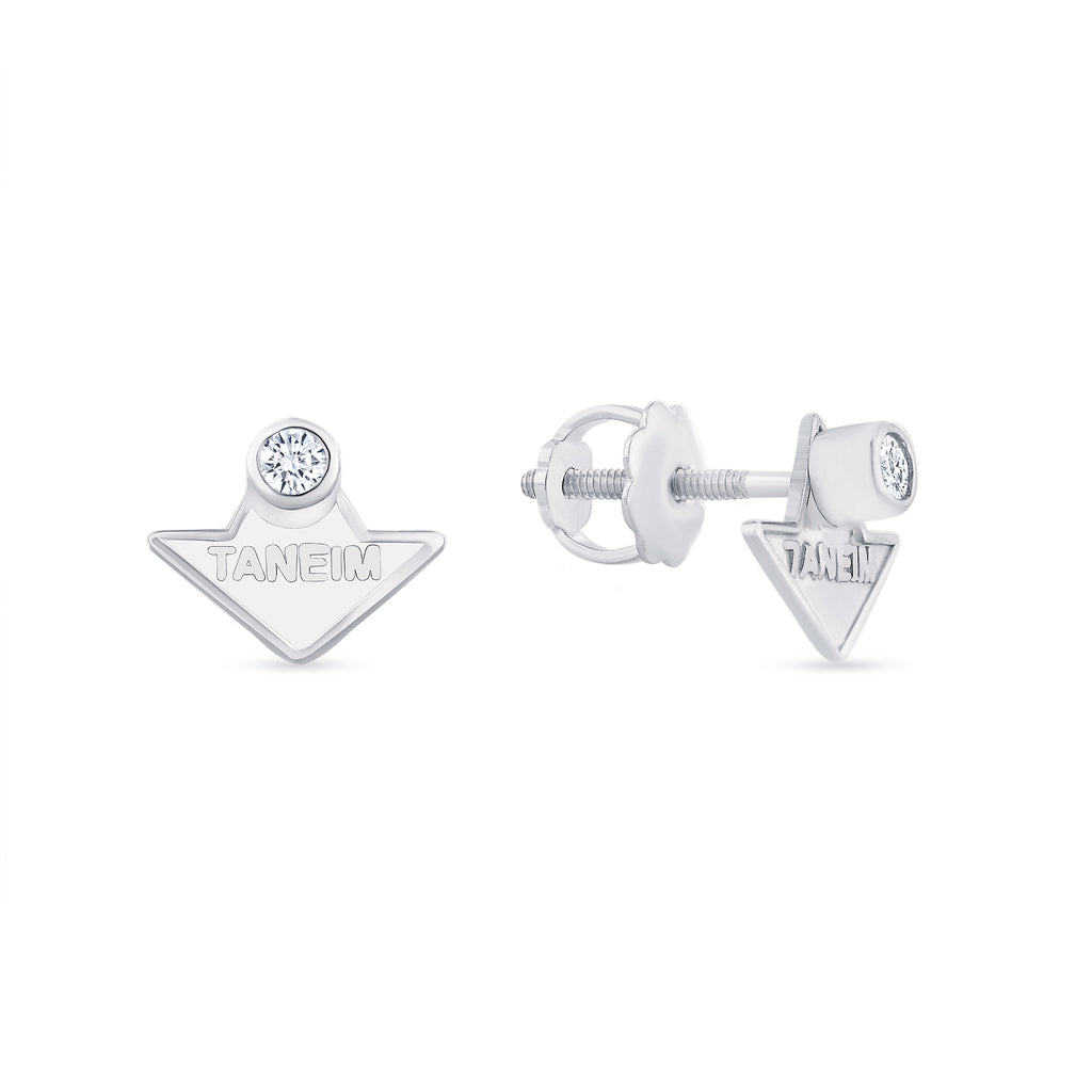 TANEIM STAR 14K WHITE GOLD DIAMOND STUDS - SINGLE (OR) PAIR