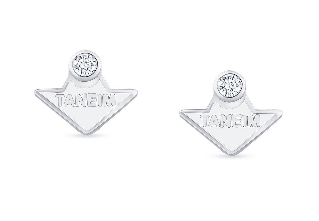 TANEIM STAR 14K WHITE GOLD DIAMOND STUDS - SINGLE (OR) PAIR