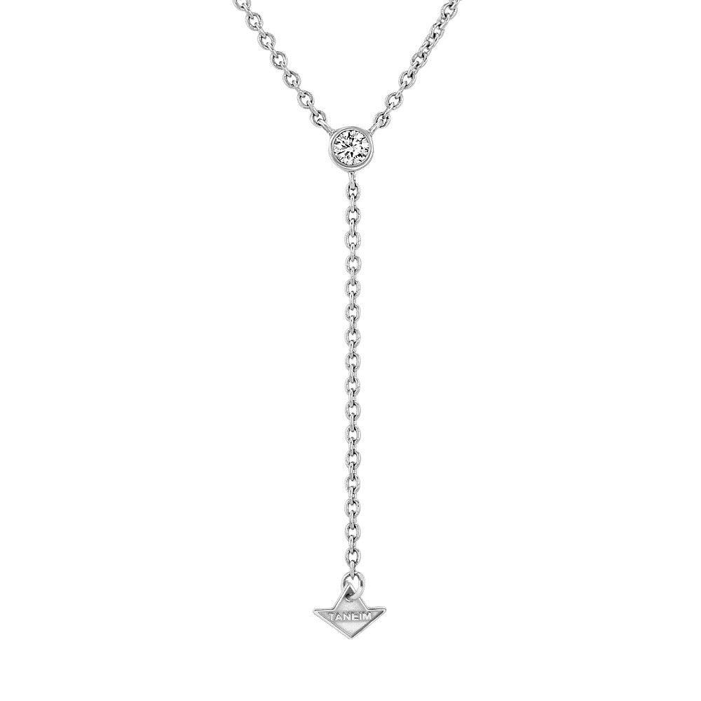 "STAR NECKLACE" WHITE GOLD AND SOLITAIRE DIAMOND