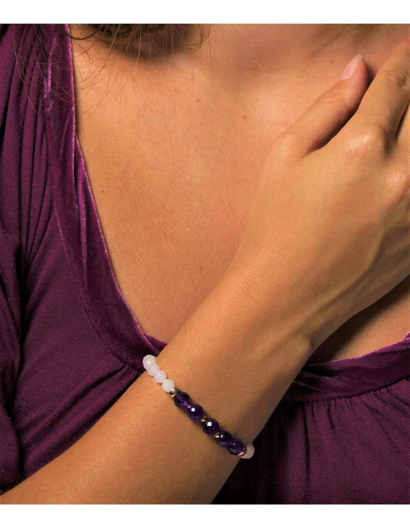 14K & 18K YELLOW GOLD BEADED GEM BRACELET - THE TOUCH