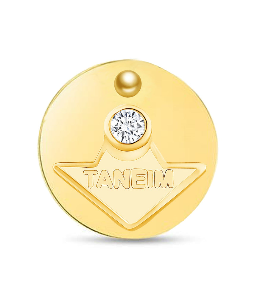 14K GOLD TANEIM STAR DIAMOND COIN STUDS - SINGLE (OR) PAIR