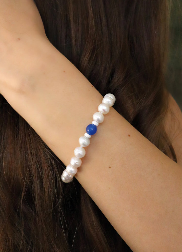 925 SILVER TANEIM BEYOND PEARL AND NATURAL GEM BRACELET