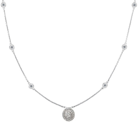 18K WHITE GOLD AND NATURAL DIAMOND 1.30 CT.T.W TFR EXCLUSIVE DIAMOND BY THE YARD "PARADISE" NECKLACE