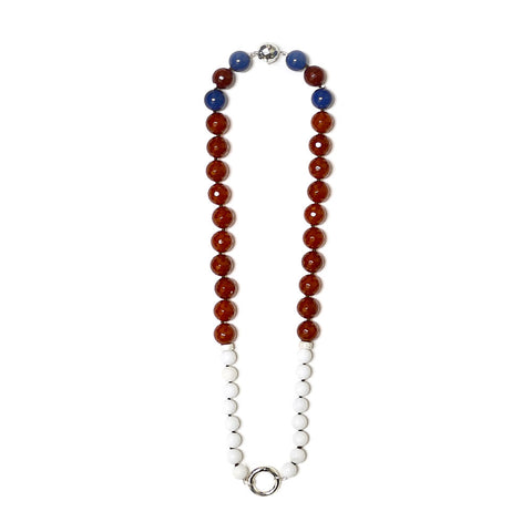 "PROMISE - ORANGE AND WHITE" SPIRITUAL FASHION GEM NECKLACE