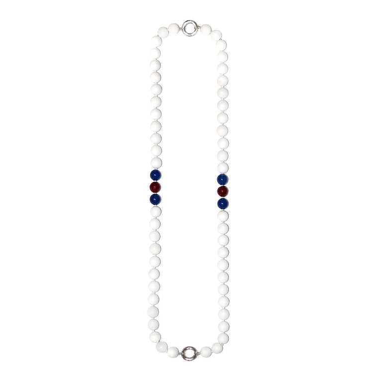 925 SILVER WHITE SPIRITUAL GEM UNISEX NECKLACE - GIFT 11L