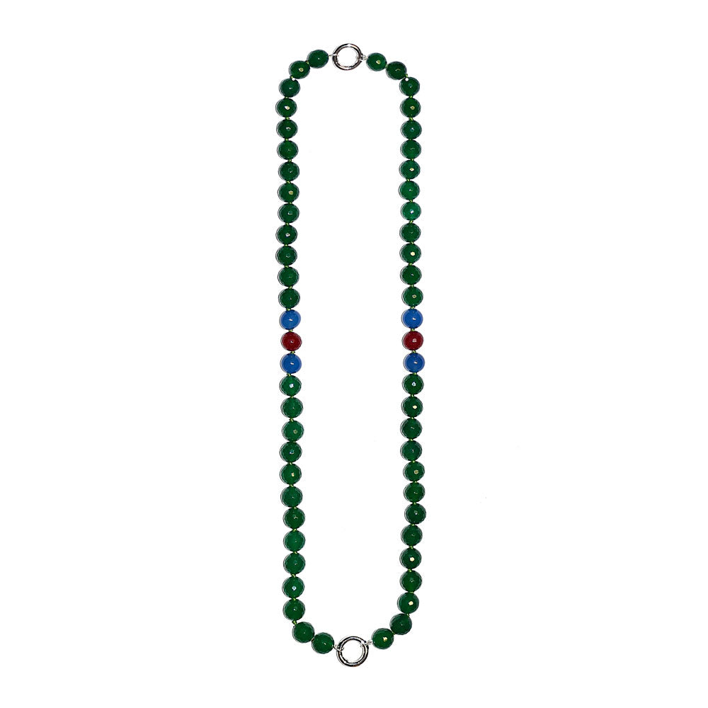 925 SILVER GREEN GEM SPIRITUAL NECKLACE - GIFT 11L