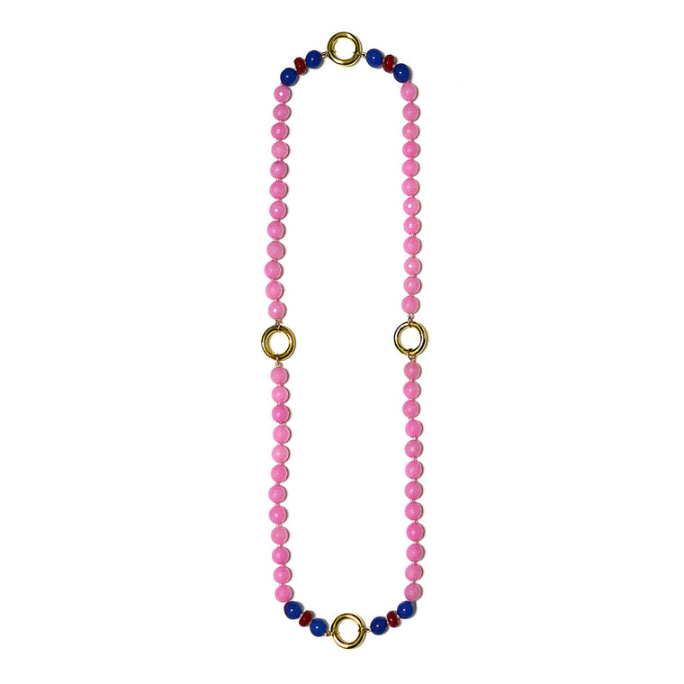 14K YELLOW GOLD PLATED SILVER SPIRITUAL BEYOND GEM NECKLACE - GIVE&GIVEN