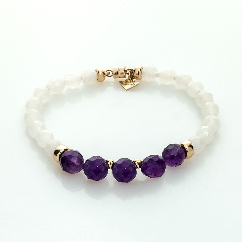 14K YELLOW GOLD GEM BEADED  BRACELET - THE TOUCH