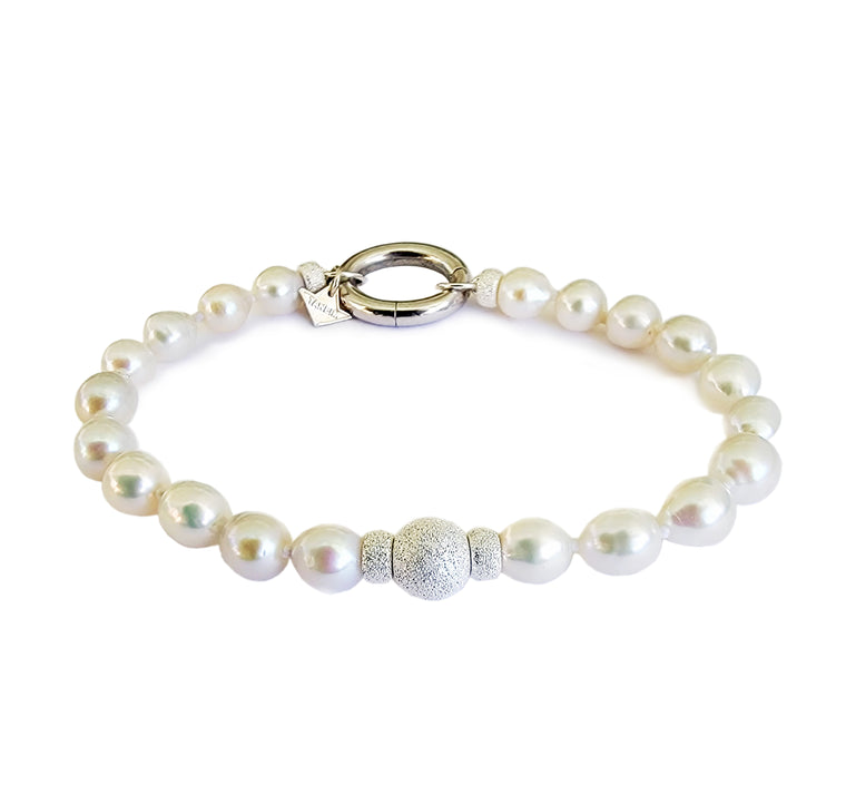 TAN - 925 SILVER RHODIUM PLATED TANEIM PEARL BEYOND BRACELET