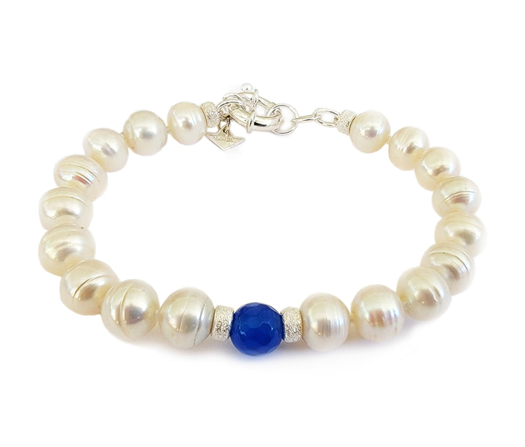 925 SILVER TANEIM BEYOND PEARL AND NATURAL GEM BRACELET