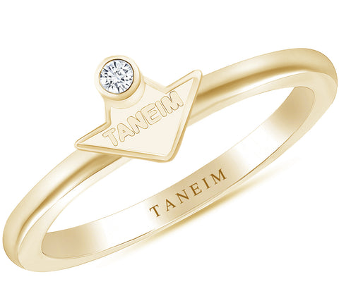 TANEIM STAR 14K SOLID GOLD (OR) 925 SILVER RING