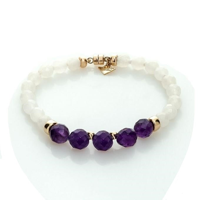 14K & 18K YELLOW GOLD BEADED GEM BRACELET - THE TOUCH