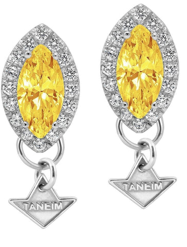 NATURAL YELLOW DIAMOND 14K WHITE GOLD STUDS - YELLOW TRIBE 1.10 CT.T.W.