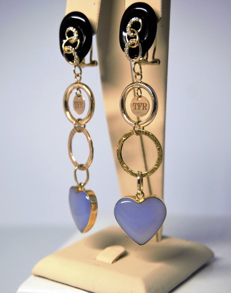 TFR - EXCLUSIVE YELLOW GOLD AND NATURAL DIAMOND GEMS EARRINGS