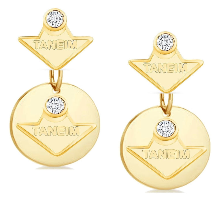 14K YELLOW GOLD NATURAL DIAMOND FASHION EARRINGS