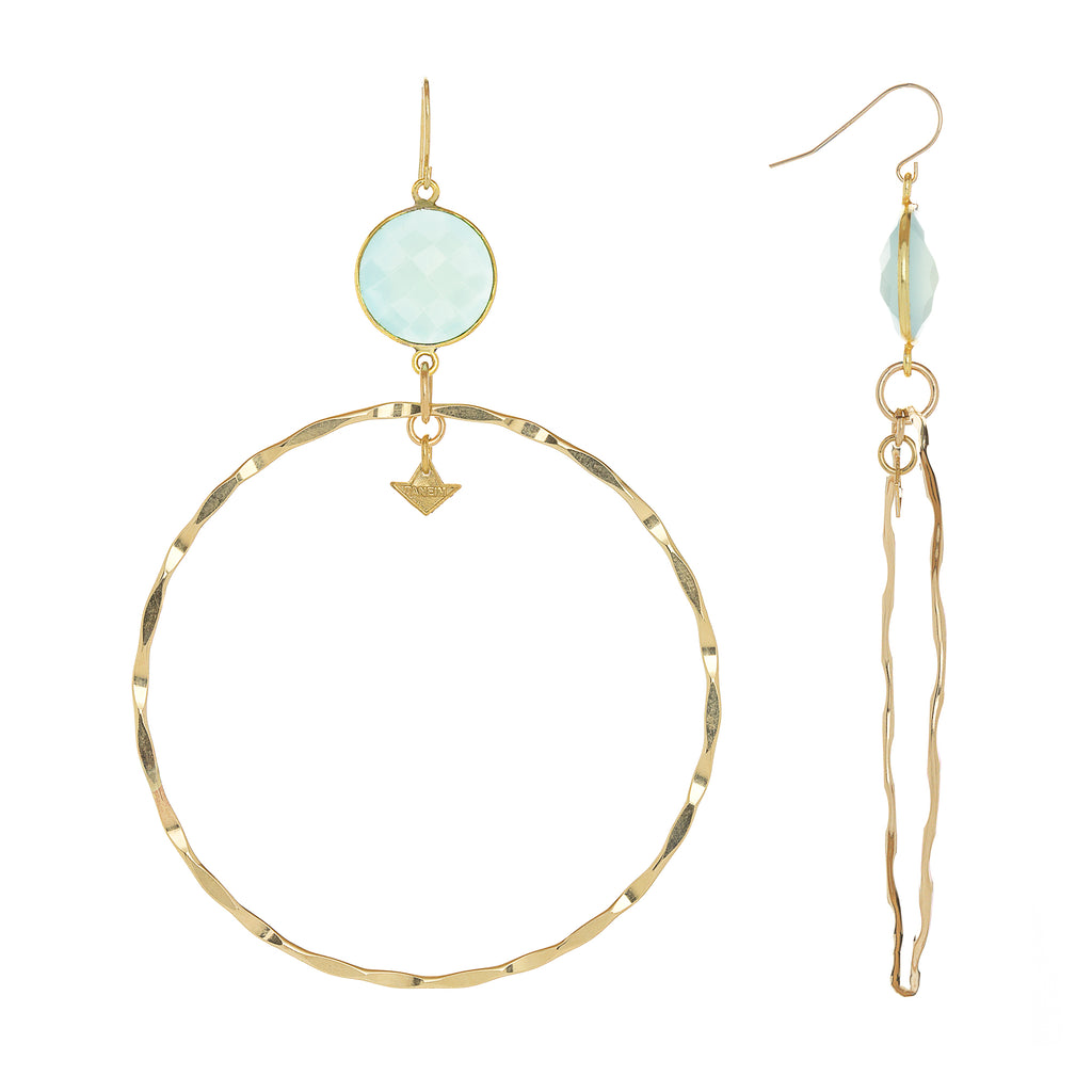 14K GOLD SILVER PLATED & GOLDFIELD SUPPER HOOPS -"MINT" EARRINGS