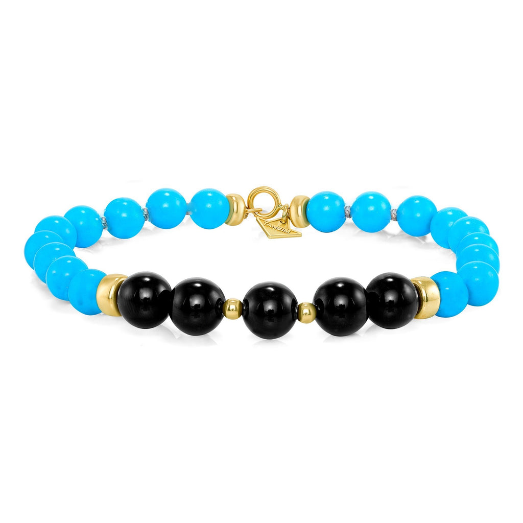 14K & 18K YELLOW GOLD BEADED GEM BRACELET - THE TOUCH