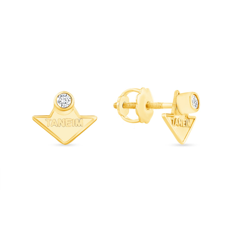 TANEIM STAR 14K YELLOW GOLD DIAMOND STUDS - SINGLE (OR) PAIR