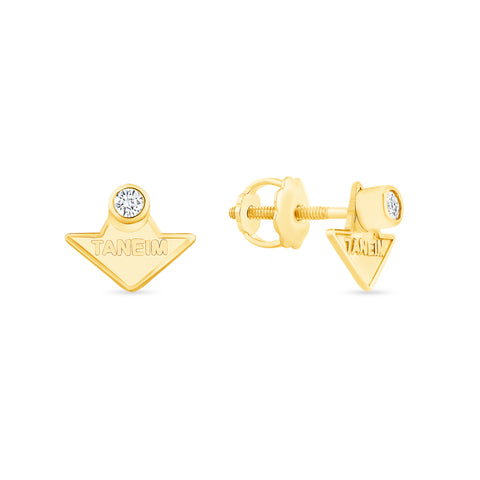 TANEIM STAR 14K YELLOW GOLD DIAMOND STUDS - SINGLE (OR) PAIR