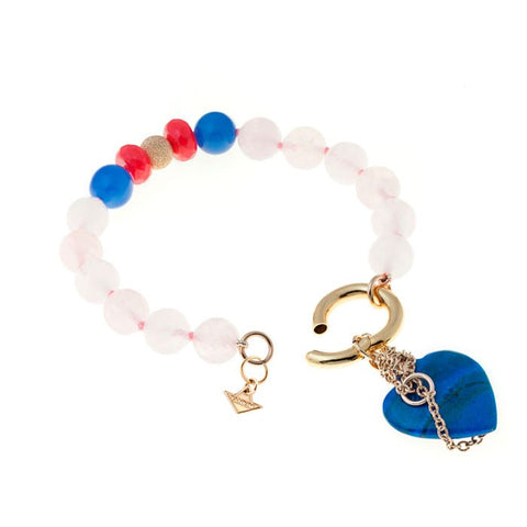 "GIVEN-ROSE" SPIRITUAL GEM 14K YELLOW GOLD SILVER PLATED BRACELET