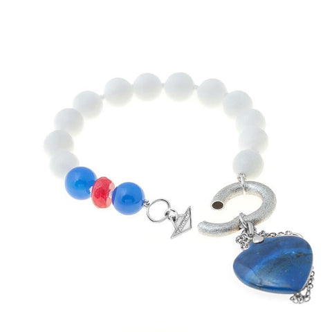 "GIVEN-WHITE" SILVER 925 WHITE GEM BEYOND SPIRITUAL BRACELET
