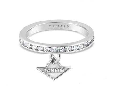 14K WHITE GOLD DIAMOND TANEIM STAR UNISEX BAND "BB"