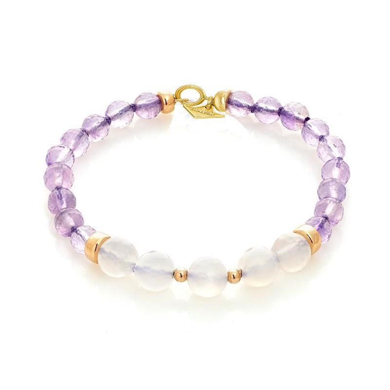 14K YELLOW GOLD GEM BEADED BRACELET - THE TOUCH